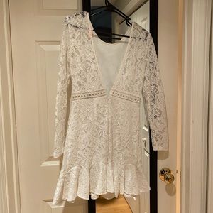 Showpo White Lace Backless Dress